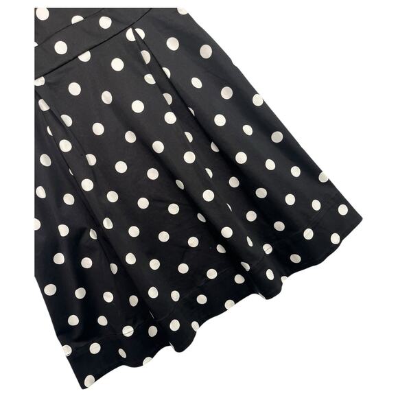 WHBM Dress Womens 10 Black White Polka Dot Fit Flare Sleeveless Round Neck Pinup - Picture 5 of 14